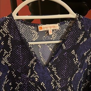 Jude Connally Purple and White Geometric  top